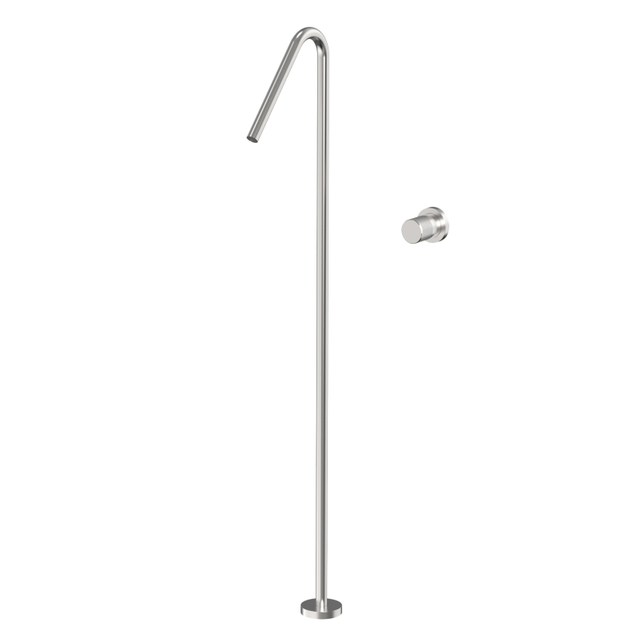 NEW 304 Stainless Steel Brushed Nickel Bathroom Floor Type Single Handle Basin Faucet