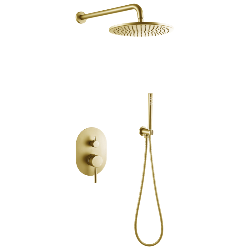 304 stainless steel brushed gold Concealed Shower Set