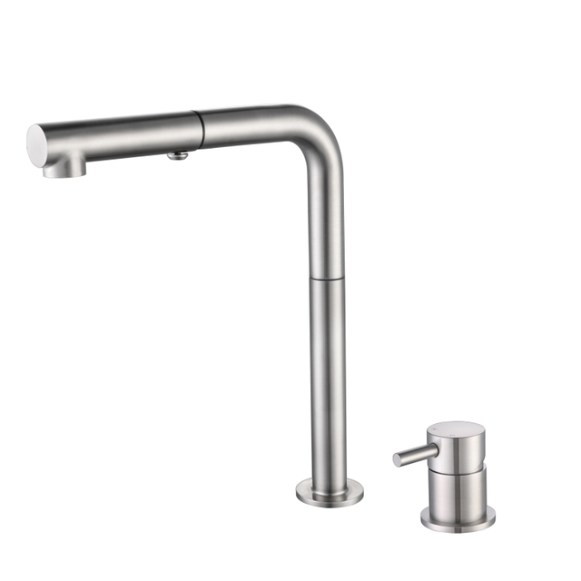 Luxury 304 Stainless Steel Brushed Nickel Separate Handle Pull Down Kitchen Sink Faucets