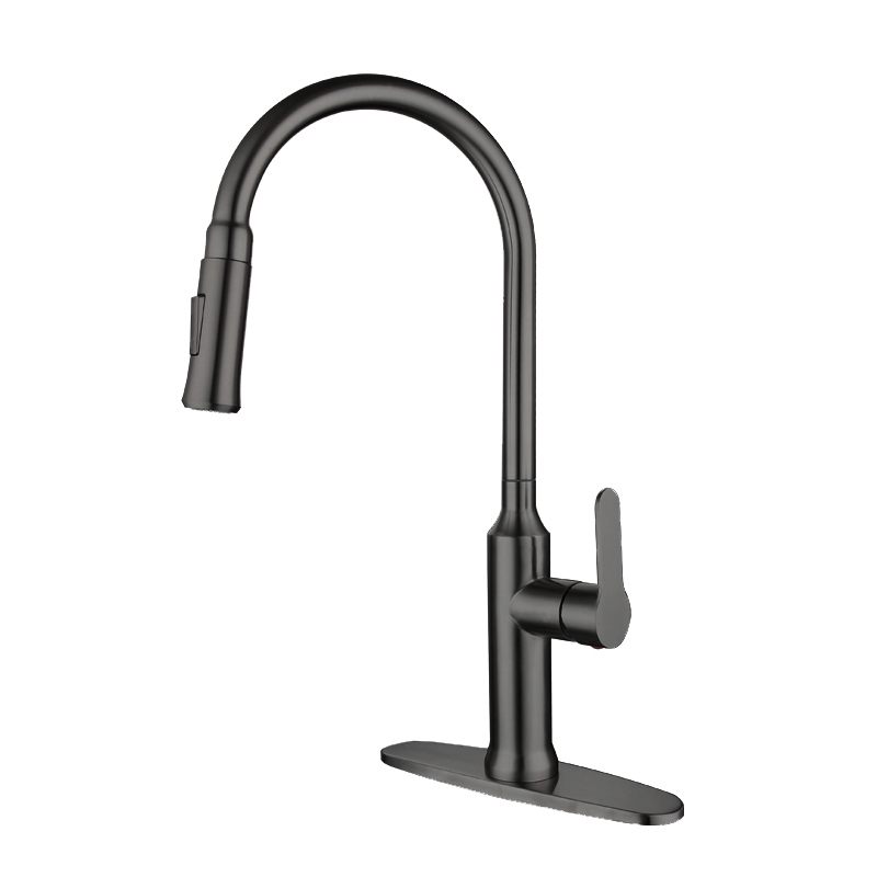 304 stainless steel Pull out kitchen mixer faucet