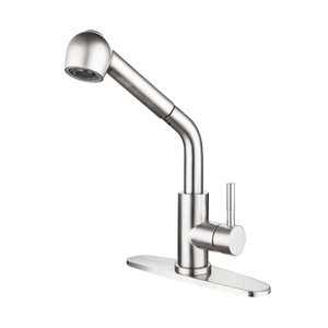 Modern Chrome Single Handle Single Hole Pull Out Kitchen Faucet