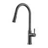 Modern 304 Stainless Steel Gun Grey Pull Out Kitchen Mixer Faucet