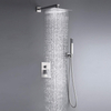 304 Stainless Steel Brushed Nickle square Hot Cold Mixer in Wall Mounted Rain Concealed Bathroom Shower Set 