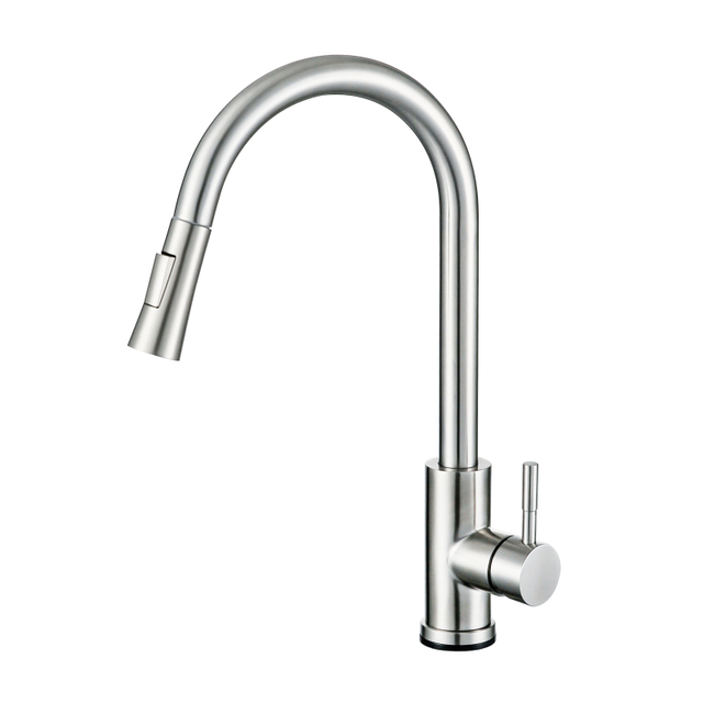 Modern Chrome Single Handle Pull Down Touch Sensor Kitchen Faucet