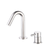 304 Stainless Steel Chrome Two Hole Separate Handle Bathroom Sink Faucet
