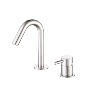 304 Stainless Steel Chrome Two Hole Separate Handle Bathroom Sink Faucet