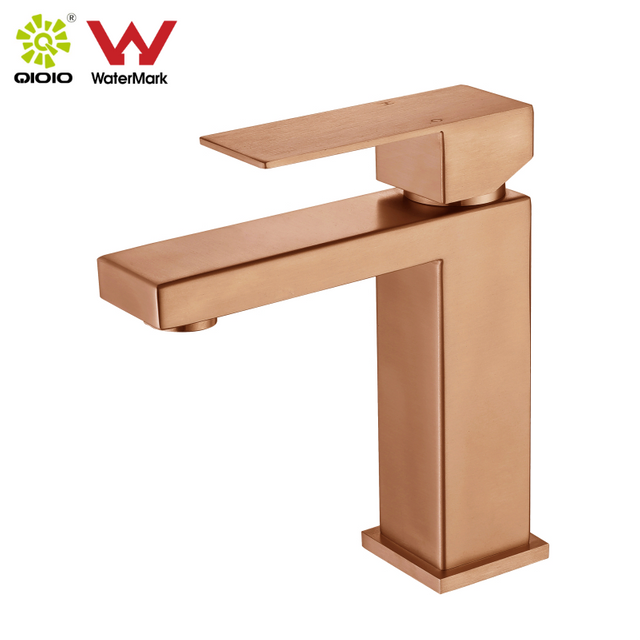CUPC Certified High Quality 304 Stainless Steel Brushed Square Single Handle Bathroom Basin Faucet