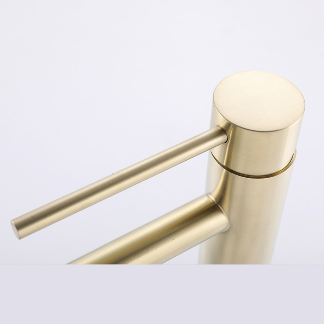 CUPC Certified High Quality 304 Stainless Steel Brushed Gold Bathroom Basin Tall Waist Faucets