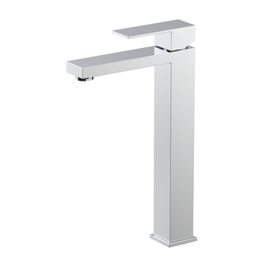 CUPC Certified High Quality Square 304 Stainless Steel Chrome Bathroom Basin Tall Waist Faucet