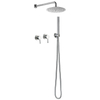 Wall Mounted 304 Stainless Steel Chrome Rainfall Shower Set with Hand Shower 