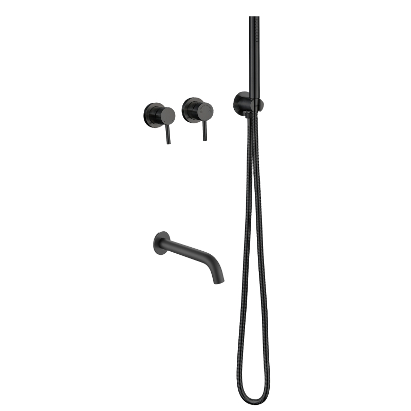 304 stainless steel gun black Concealed Shower Set