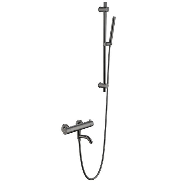 304 Stainless Steel gun grey Bathroom 2-function Thermostatic Hand Held Shower Set