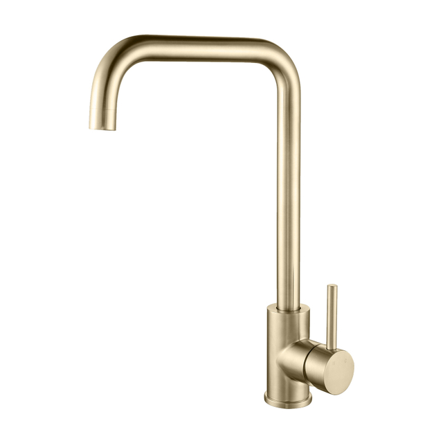 304 Stainless Steel Brushed Gold Single Hole Kitchen Sink Faucet