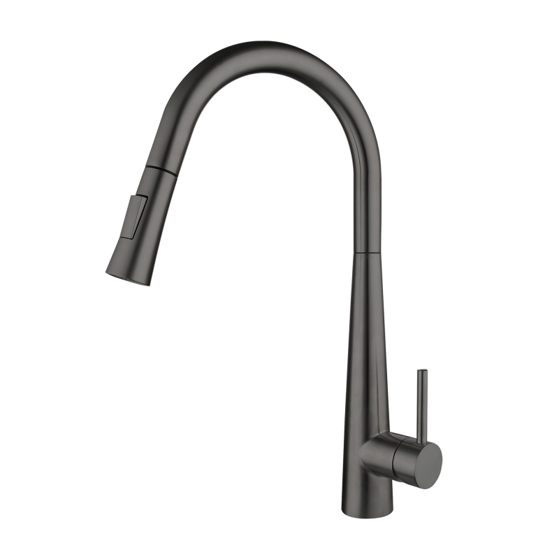 304 stainless steel gun black Touch sensor Pull out kitchen mixer faucet