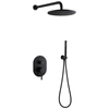 Wall Mounted Hidden 304 Stainless Steel Black Rainfall Bathroom Shower Mixer Set 
