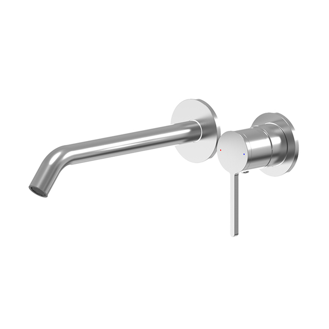 304 Stainless Steel Brushed Nickel Single Hole Wall Mount Bathroom Vessel Sink Faucets