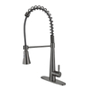 Modern gun grey Single Handle Single Hole Spring Pull Down Kitchen Faucet