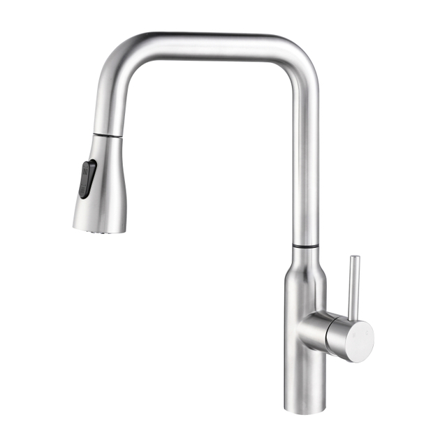 Modern 304 Stainless Steel Chrome Touch Sensor Pull Down Kitchen Sink Faucet