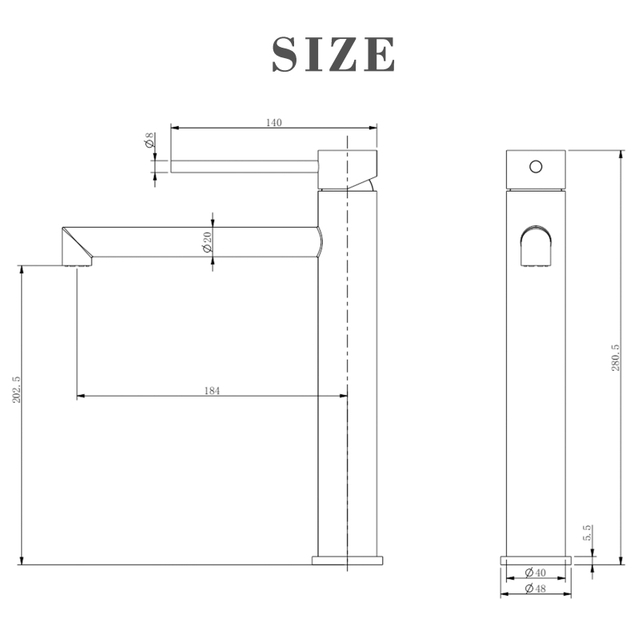 304 Stainless Steel Gun Grey One Handle Bathroom Vessel Sink Faucets