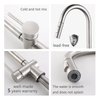  Brushed Nickel 304 Stainless Steel Deck Mount Pull Out Touch Sensor Kitchen Faucet