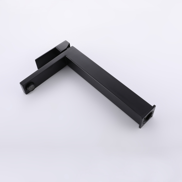 CUPC Certified High Quality Square 304 Stainless Steel Black Bathroom Basin Tall Waist Faucet