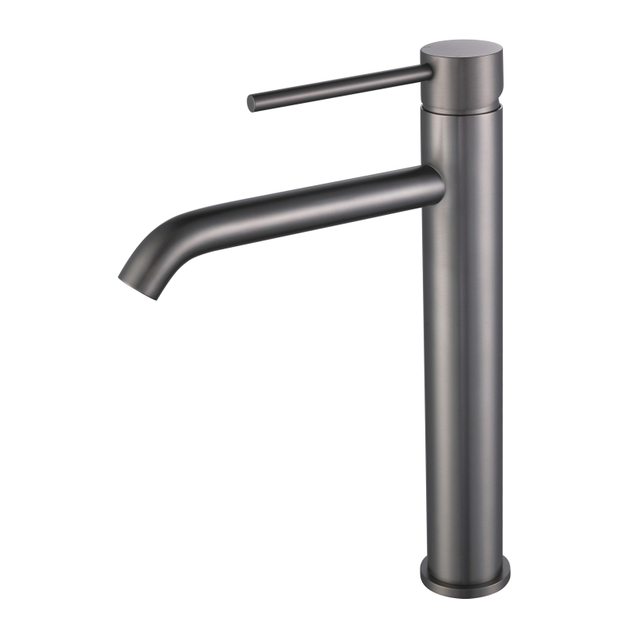 CUPC Certified High Quality 304 Stainless Steel Gun Grey Bathroom Basin Tall Waist Faucets