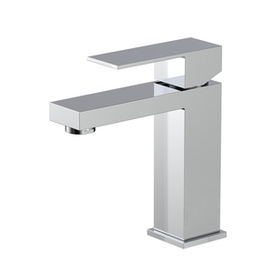 CUPC Certified High Quality 304 Stainless Steel Chrome Square Single Handle Bathroom Basin Faucet