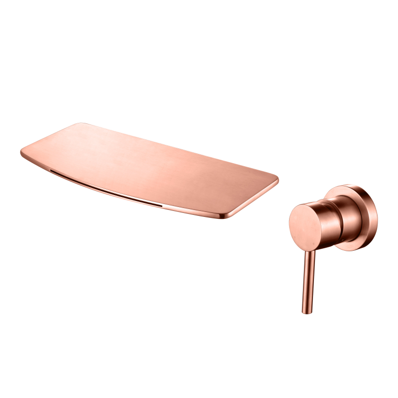 Sour copper rose gold Stainless Steel wall mount waterfall faucet