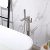 CUPC High Quality Square Stainless Steel Brushed Multi-functional Bathroom Floor Shower Free Standing Bathtub Faucets 