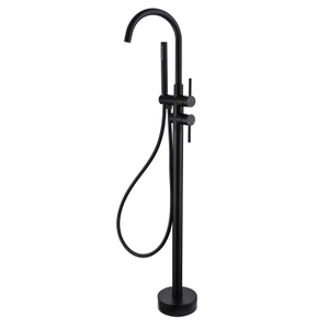 CUPC High Quality 304 Stainless Steel Hot And Cold Mixed Multi-functional Matte Black Bathroom Floor Shower Free Standing Bathtub Faucet