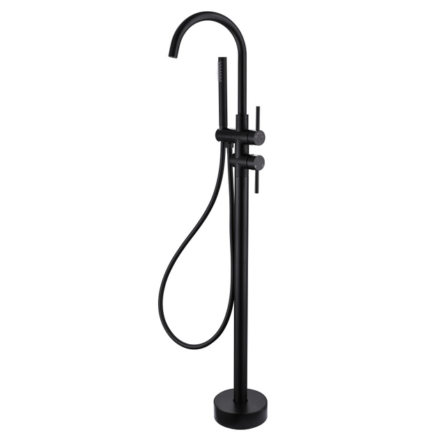 CUPC High Quality 304 Stainless Steel Hot And Cold Mixed Multi-functional Matte Black Bathroom Floor Shower Free Standing Bathtub Faucet
