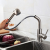 Modern brushed nickel Single Handle Single Hole Pull Out Kitchen Faucet