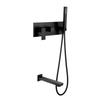 304 Stainless Steel Square Black Wall Mounted Bathroom Concealed Bath And Shower Faucet Sets