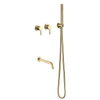 gold Wall Mounted 304 Stainless Steel Bathroom Shower And Tub Faucet Sets
