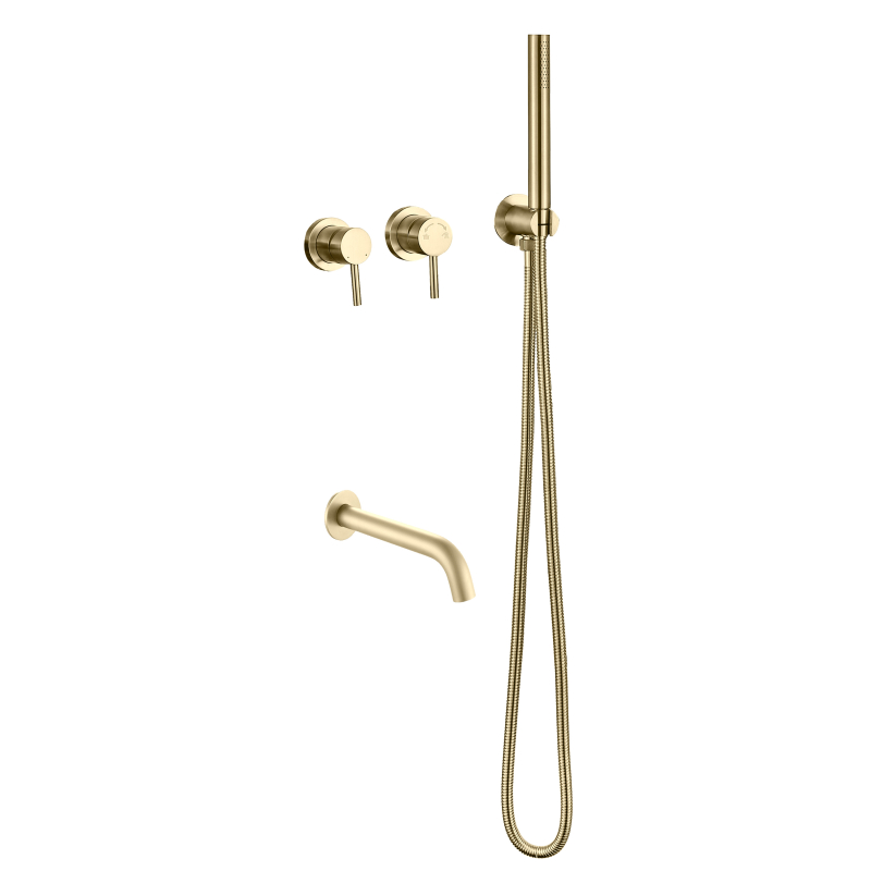 304 stainless steel brushed gold Concealed Shower Set