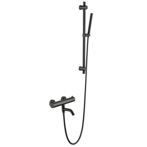 304 Stainless Steel Gun Black Bathroom 2-function Thermostatic Hand Held Shower Set