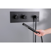 Modern 304 Stainless Steel Black Wall Mounted Bathroom Concealed Shower Mixer Set