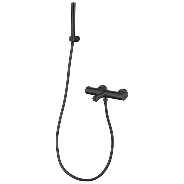 Gold Modern Matte Black Bathroom Thermostatic Shower And Tub Faucet Sets