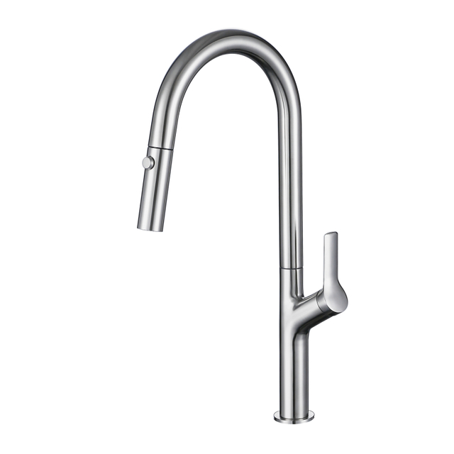 304 Stainless Steel Chrome 360 Degrees kitchen faucet with pull down sprayer