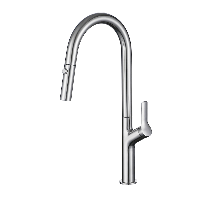 304 stainless steel Pull out kitchen mixer faucet