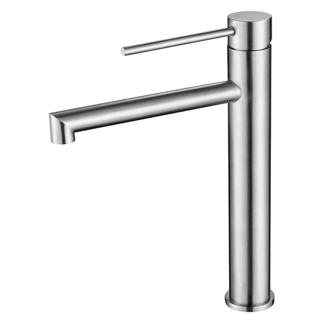 304 Stainless Steel Chrome One Handle Bathroom Vessel Sink Faucets