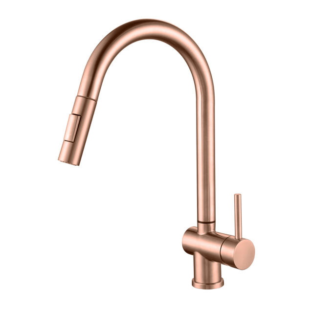 rose gold 304 Stainless Steel Deck Mount Pull Out Touch Sensor Kitchen Faucet
