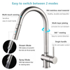 Brushed Nickel 304 Stainless Steel Deck Mount Pull Out Touch Sensor Kitchen Faucet