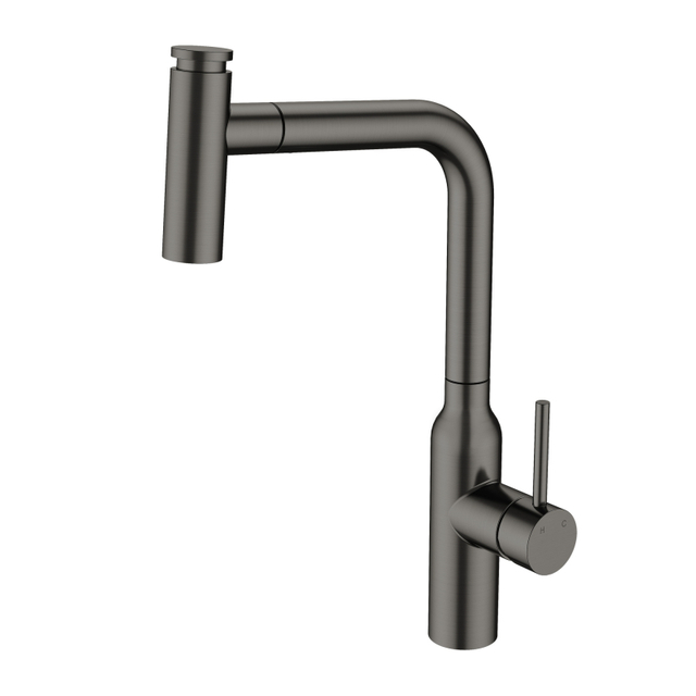 Modern Luxury gun black 304 Stainless Steel Pull Out Touch Kitchen Sink Faucet