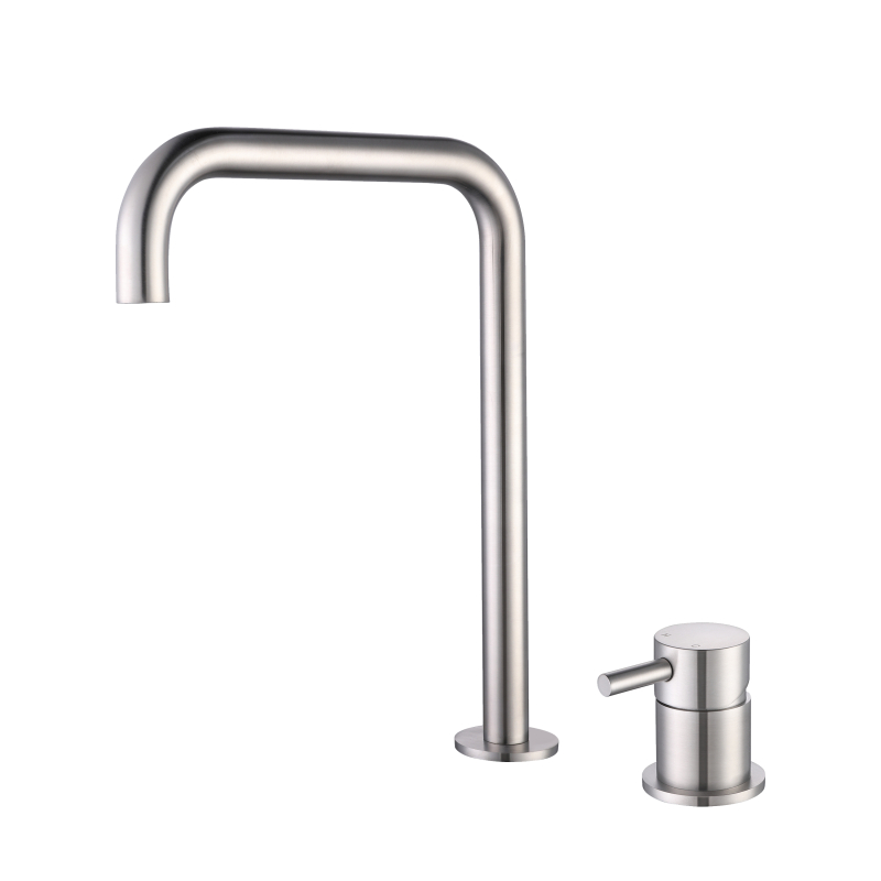 Stainless steel brushed sink faucet