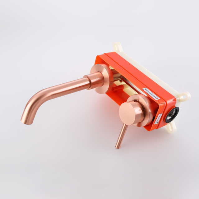 Luxury 304 Stainless Steel Copper Rose Gold Wall Mount Bathroom Sink Faucet