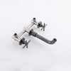304 Stainless Steel Gun Grey Wall Mount Bathroom Basin Double Handle Faucet 