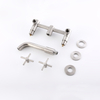 304 Stainless Steel Brushed Nickel Wall Mount Bathroom Basin Double Handle Faucet 