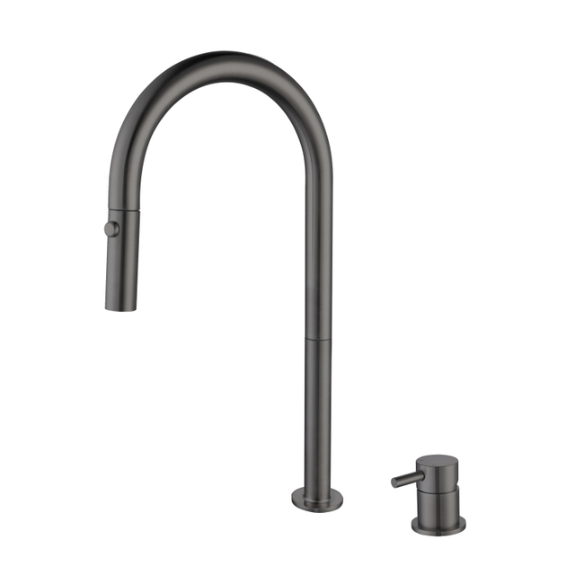304 Stainless Steel Gun Black Separate Handle Pull Down Kitchen Sink Faucets