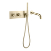 Modern 304 Stainless Steel Brushed Gold Wall Mounted Bathroom Concealed Tub Shower Faucet Set